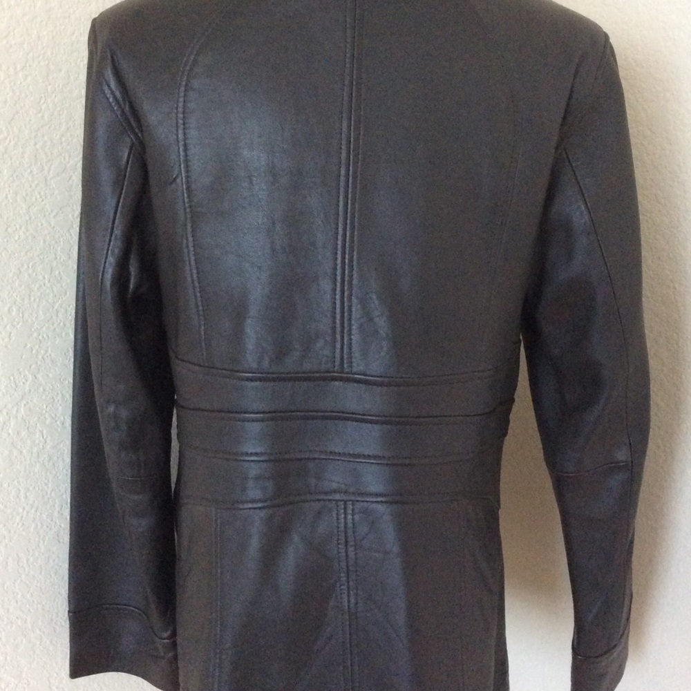 Weatherproof leather jacket brown leather full zipper fitted style jacket coat - Picture 5 of 8